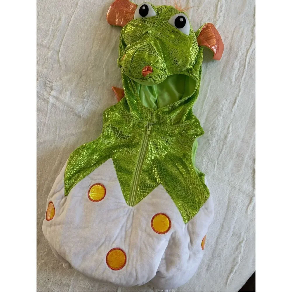 Spooky Night Green and White Dragon Costume Size 12 Months